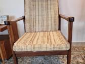 Vintažinis mid century raudonmedžio fotelis - nuotraukos Nr. 19