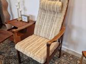 Vintažinis mid century raudonmedžio fotelis - nuotraukos Nr. 23