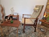 Vintažinis mid century raudonmedžio fotelis - nuotraukos Nr. 26