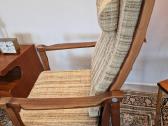 Vintažinis mid century raudonmedžio fotelis - nuotraukos Nr. 32