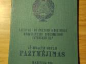 Aštuonmečio mokslo pažymjimas 1963 Vilnius