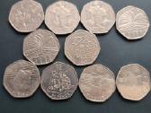 D.britanija 50 pence proginiai Cu-ni