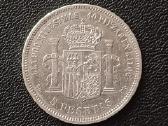 (335) 5 pesetos 1871m. Ispanija sidabras 900