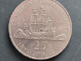 St. Helena 1973 25 pence Cu-ni Laivas