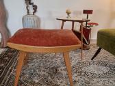 Vintažinis Mid Century bukmedžio pufas - nuotraukos Nr. 3