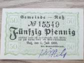 1920 metų Rusnės 50 pfenigių Unc