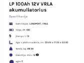 Akumuliatorius Landport vrla 100ah - nuotraukos Nr. 2