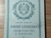 Gimimo liudijimas 1933 Molėtų raj.