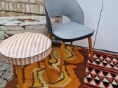 Vintažinės Mid century kėdės ir pufai - nuotraukos Nr. 3