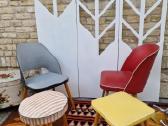 Vintažinės Mid century kėdės ir pufai - nuotraukos Nr. 33