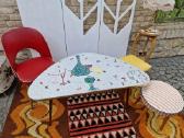 Vintažinis Mid Century keramikinis kavos staliukas