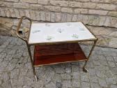 Vintažinis Mid Century žalvarinis staliukas/baras - nuotraukos Nr. 11