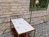 Vintažinis Mid Century žalvarinis staliukas/baras - nuotraukos Nr. 17