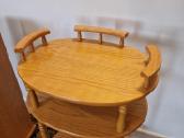 Vintažinė Mid Century ąžuolinė maža etažerė - nuotraukos Nr. 2