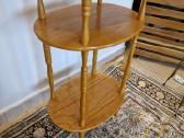 Vintažinė Mid Century ąžuolinė maža etažerė - nuotraukos Nr. 4