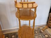 Vintažinė Mid Century ąžuolinė maža etažerė - nuotraukos Nr. 7