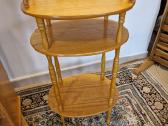 Vintažinė Mid Century ąžuolinė maža etažerė - nuotraukos Nr. 10
