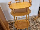 Vintažinė Mid Century ąžuolinė maža etažerė - nuotraukos Nr. 12
