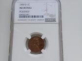 JAV Lincoln cent 1959 D Ngc
