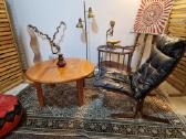 Vintažinis Mid Century tikmedžio masyvo staliukas - nuotraukos Nr. 26