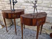 Vintažinės mid century raudonmedžio konsolės