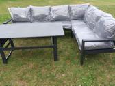 Aliuminis kampas,sofa. Aliuminiai foteliai. Stalas