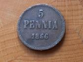 Suomija - Rusija 1866 5 peni
