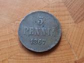 Suomija - Rusija 1867 5 peni