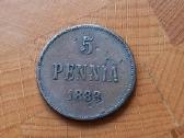 Suomija - Rusija 1888 5 peni
