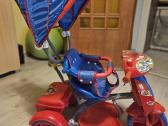 Dviratukas su pedalais ir tėvų rankena