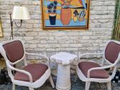 Vintažinės Boho st. autorinės kėdės su staliuku