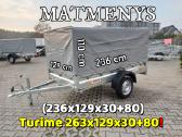 Nauja 2.36m priekaba su 80cm tentu - nuotraukos Nr. 2