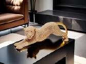 Juoda ir auksinė leopardo statulos, skulptūros - nuotraukos Nr. 8