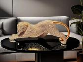 Juoda ir auksinė leopardo statulos, skulptūros - nuotraukos Nr. 13