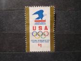1991 m. Usps logotipas ir olimpiniai žiedai Mhn
