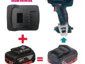 Akumuliatoriaus Bosch 18v į Metabo 18v adapteris