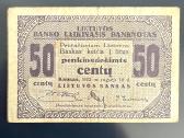 Tarpukario Lietuvos 50 c. laikinasis banknotas