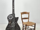 Metalinė steampunk stiliaus gitaros skulptūra - nuotraukos Nr. 5