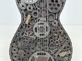 Metalinė steampunk stiliaus gitaros skulptūra - nuotraukos Nr. 8