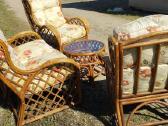 Bambuko dvisede sofa, du foteliai ir staliukas - nuotraukos Nr. 4