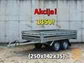 Nauja 2.5x1.4m dviašė priekaba