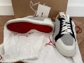 Christian Louboutin Rantulow Flat Navy Blue & Whit