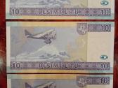10 litų banknotas 2007, Unc, 3 vnt. - nuotraukos Nr. 2