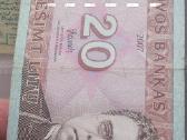 20 litų banknotas 2007 m. su spaustuvės klaida - nuotraukos Nr. 3