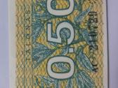 Banknotas 50 ct talonas be teksto su klaida