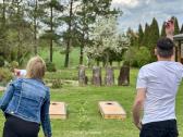 Lauko žaidimų Cornhole,golfo kopėtėlių,jenga nuoma
