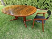 Vintažinis mid century palisandro valgomojo stalas - nuotraukos Nr. 15