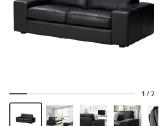 Odinė sofa juoda - nuotraukos Nr. 3