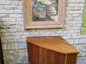 Vintažinė mid century riešuto kampinė spintelė - nuotraukos Nr. 7