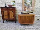 Vintažinė mid century riešuto kampinė spintelė - nuotraukos Nr. 16